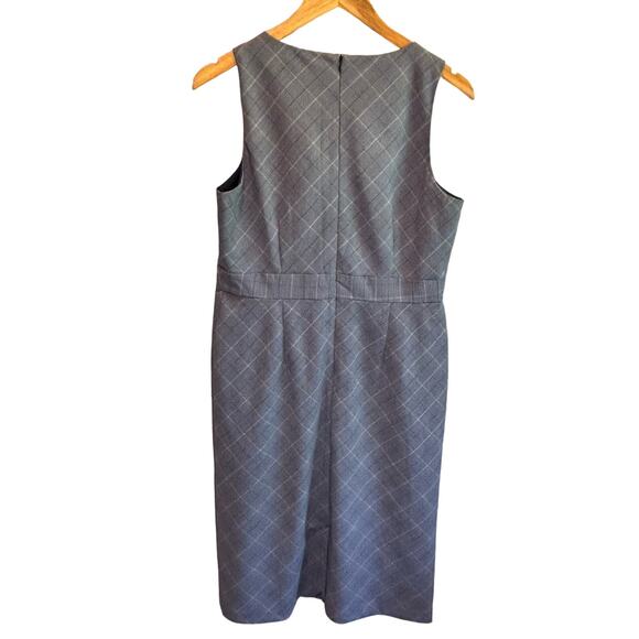 Banana Republic Factory Cowl Neck Midi Dress in Preppy Navy Plaid - size 10 - Picture 3 of 7